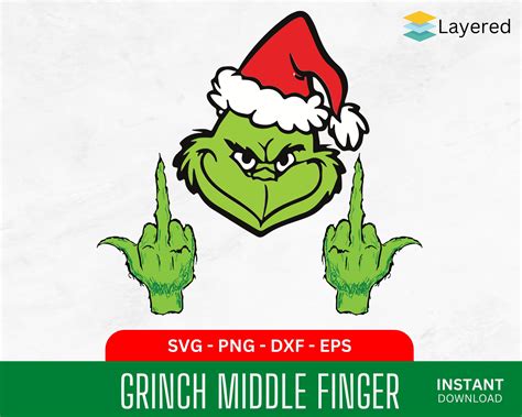 Grinch Svg Grinch Png Grinch Middle Finger Svg Grinch Face Etsy