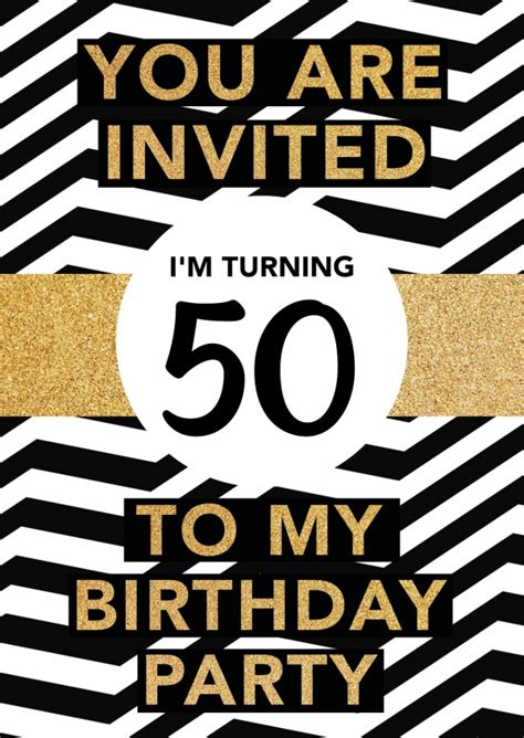50th Birthday Invitation Card Ubicaciondepersonascdmxgobmx