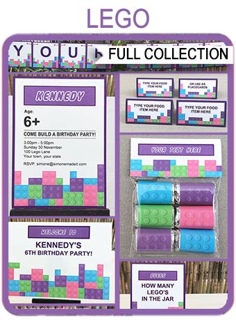 lego friends party printables invitations decorations