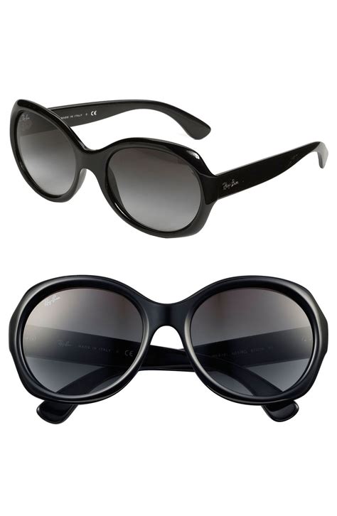 Ray Ban Round Glamour 56mm Polarized Sunglasses In Black Lyst