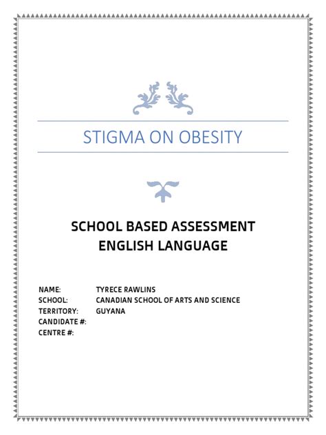 English A Sba Social Stigma Obesity