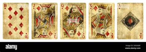 Diamonds Suit Playing Cards Set Include Ace King Queen Jack And Ten