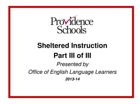 Ppt Sheltered Instruction Part Iii Of Iii Presented By Office Of
