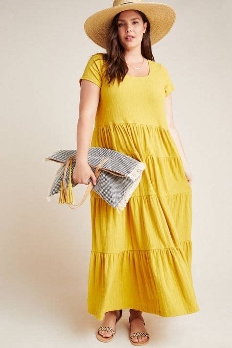 Gillian Tiered Maxi Dress By Maeve In Yellow Size Xl Womens Dresses