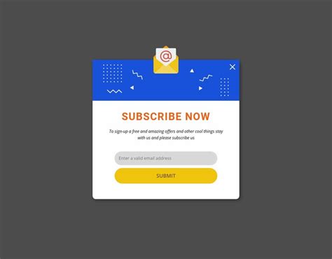 Subscribe Now Popup Web Page Design
