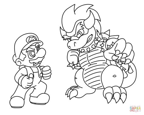 Mario Vs Bowser Coloring Pages