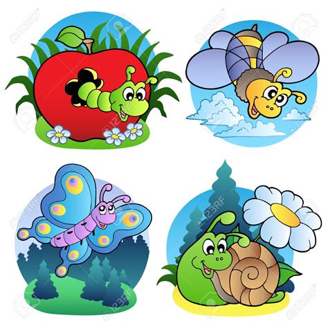 Cute And Funny Bugs Insects Vector Collection Cartoon Insects Clip