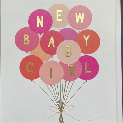 Baby Girl Balloons Card The Eel Catchers Daughter