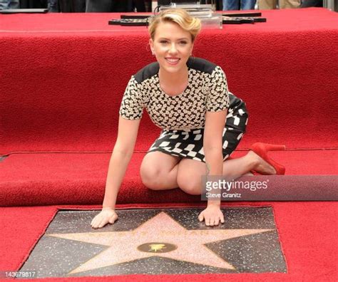 Scarlett Johansson Honored On The Hollywood Walk Of Fame Photos And Premium High Res Pictures