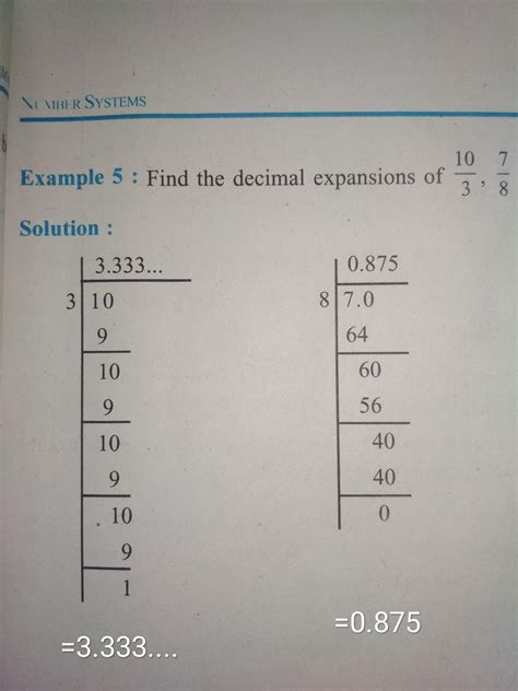 Find Decimal Expansion Of 10 3 And 7 8