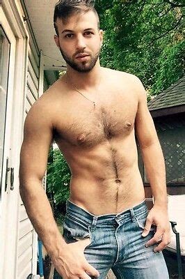 Shirtless Male Hunk Hairy Chest Abs Beard Muscular Guy Dude X Photo C Eur Picclick Fr