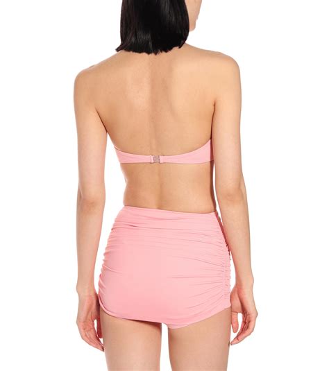 Norma Kamali Bill High Waisted Bikini Bottoms In Pink Save Lyst