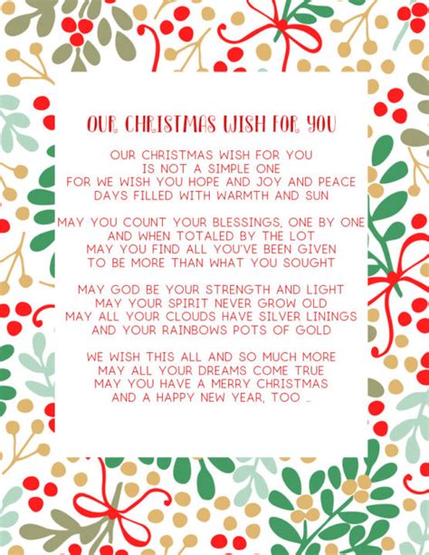 Christmas Poems For Kids And Free Printable Christmas Poems