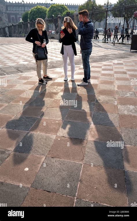 Mexico City January 17th 2019 Tourists At The Metropolitan Cathedral