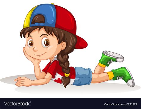 Little Girl Lying Down Royalty Free Vector Image