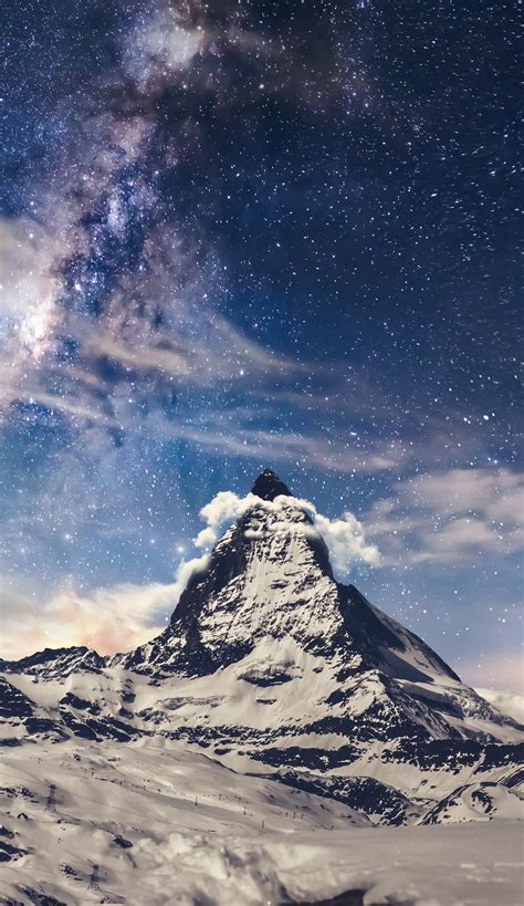 Pin By Rose On Iphone Wallpapers Matterhorn Nature Milky Way