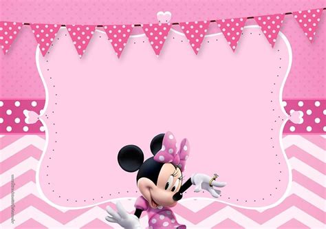 Convite Minnie Rosa Para Editar Festa Da Minnie Mouse Convite Minnie