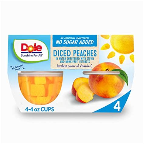Dole Fruit Bowls Diced Peaches No Sugar Added Gluten Free Healthy