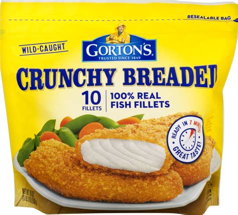 Gortons Classic Crunchy Breaded Fish Fillets 10 Ct Gortons