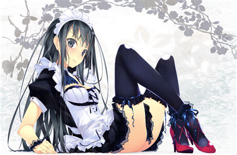 Murakami Suigun Original Highres 1girl Black Eyes Black Hair Black Thighhighs Female