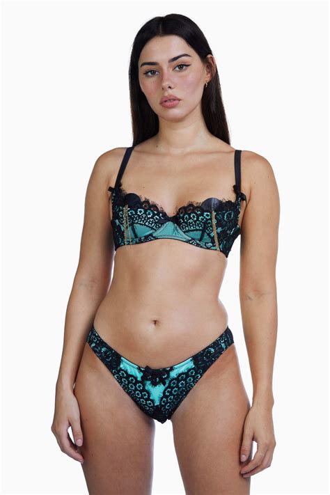 Jaquelina Mint Contrast Quarter Cup Bra Playful Promises Usa