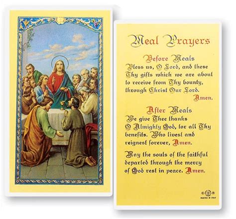 It was not until years later that i learned it was a song from a disney movie. Meal Prayers, The Last Supper Laminated Prayer Cards 25 Pack