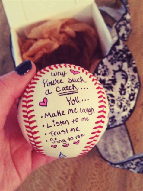 Romantic gift ideas for boyfriend anniversary. You're such a catch baseball DIY for him | Christmas ...
