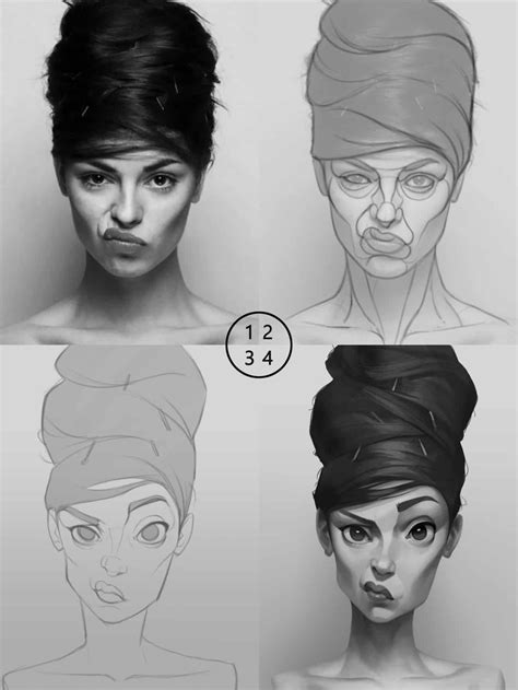 Digital Painting Process Pictures Step By Step Portrait Character