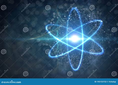 Model Of Atom And Elementary Particles Physics Concept 3d Rendered