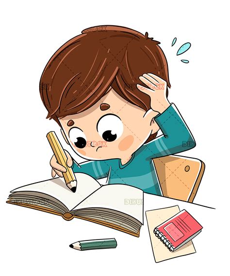 Child Studying With Stress And Worried Illustrations From Dibustock