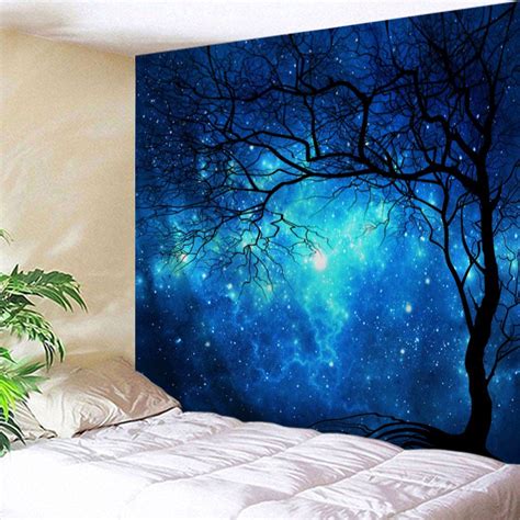 81 Off Galaxy Tree Print Tapestry Wall Hanging Art Decoration Rosegal