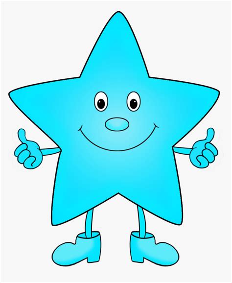 Star Clip Art Light Blue Cartoon Colorful Star Clipart Hd Png