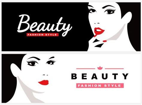 Beauty Banners With Fashion Style Vector 01 Free Download