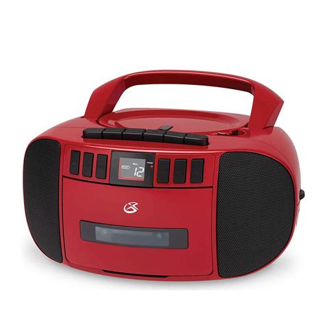 Gpx Bca209r Cdcassetteam Fm Boombox Waux Red