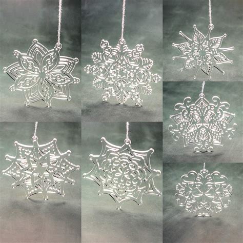 Set Of Christmas Acrylic Snowflake Ornaments Snowflake Decorations