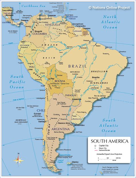 Sydamerika Geografiske Kort Over Sydamerika Klima Naturali™