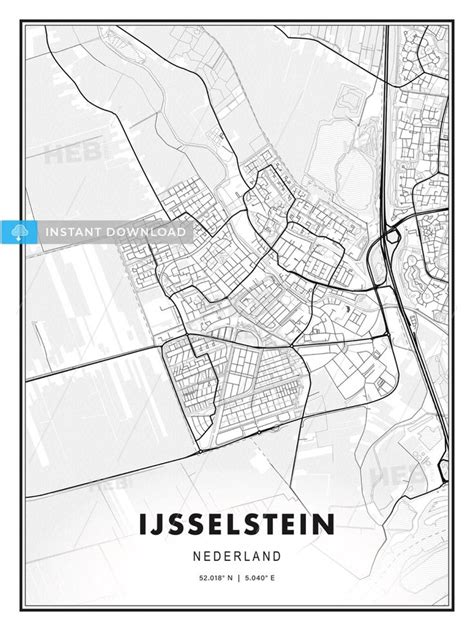 IJsselstein Netherlands Modern Print Template In Various Formats HEBSTREITS Sketches Print