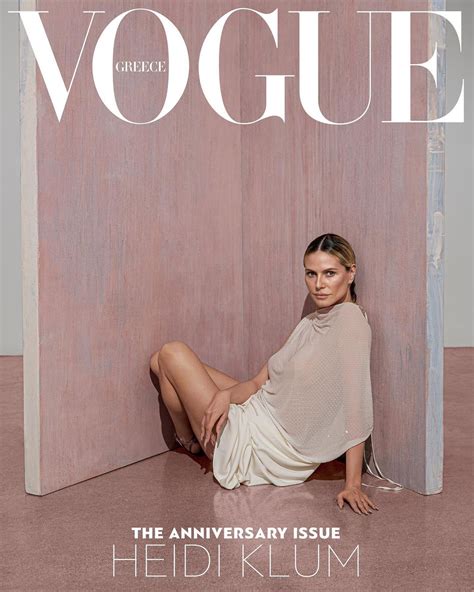 Heidi Klum Goes Braless In Sheer Shirt For Vogue Greece