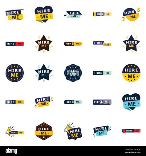 25 Attention-grabbing Hire Me Banners for Job Seekers Stock Vector