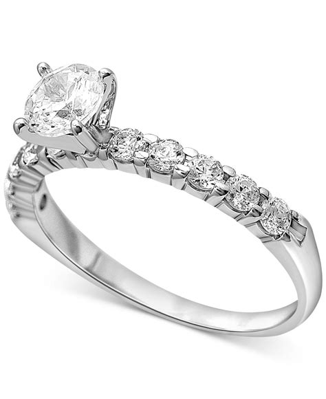 Macys Diamond Engagement Ring 1 Ct Tw In 14k White Gold In