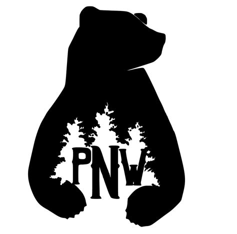 Download PNW Bear svg Cut File download Svg Cricut silhouette | Etsy