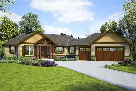 Plan 69749am One Story Craftsman House Plan With 3 Car Garage Ranch