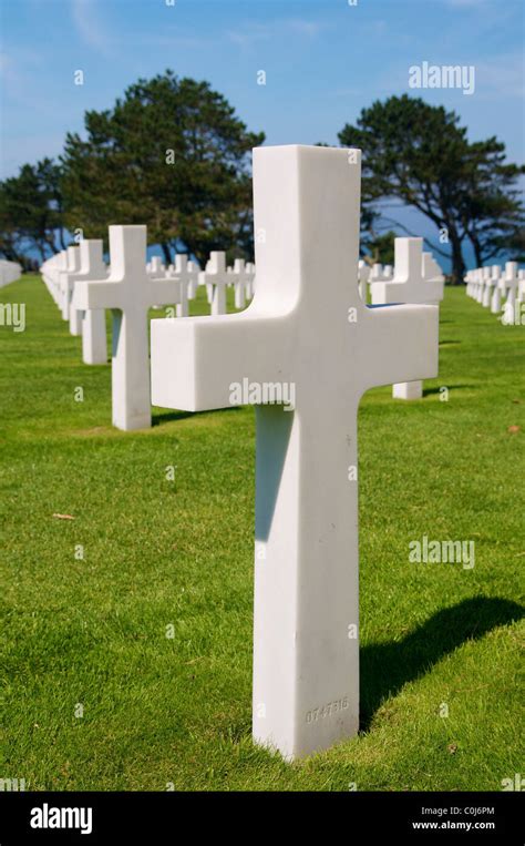 Crosses On The Normandy American Cemetery And Memorial World War Ii