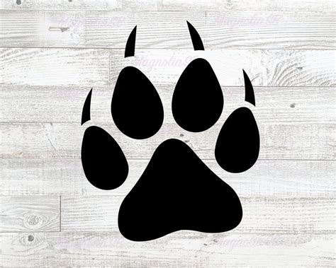 Wolf Paw Print Svg Dxf Wolf Paw Silhouette Clipart Paw Etsy