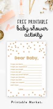 These wish cards are available in several popular themes and most come in girl and boy colors. Free Baby Shower Printable - Gold Glitter Wishes for Baby ...