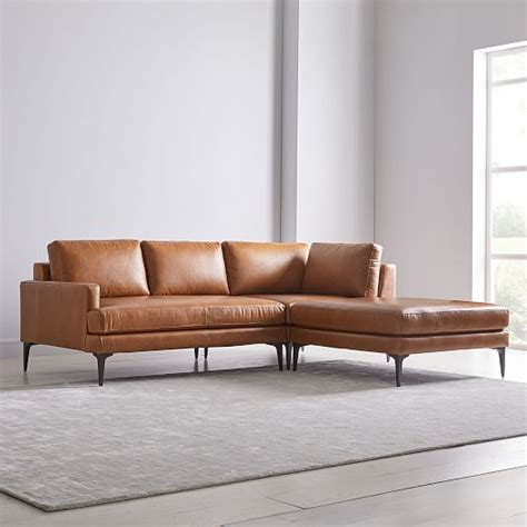 Having removable back and seat cushions with squared arms, raised on wood block feet. 3 Piece Leather Sectional Sofa With Chaise | Baci Living Room