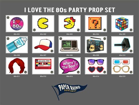 I Love The 80s Photo Booth Party Props Decoration 1980s Etsy
