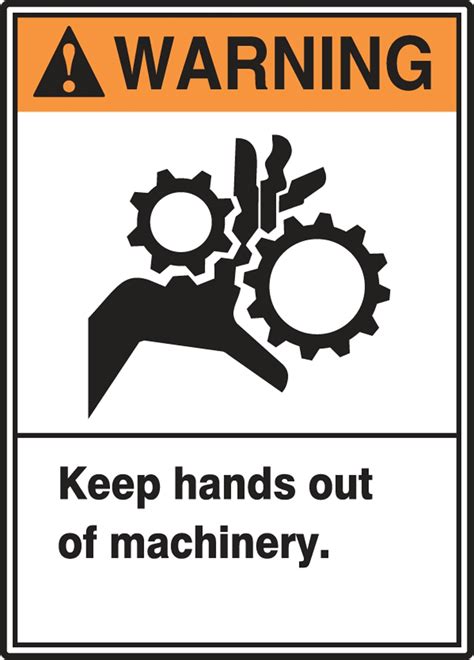 Keep Hands Out Of Machinery Ansi Warning Equipment Safety Label Leqm332