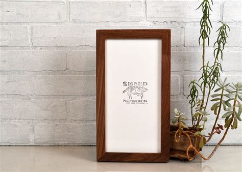 6x12 Panoramic Picture Frame 1x1 Flat Style in Solid Natural Walnut ...