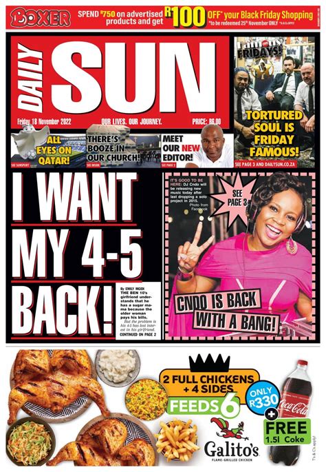 Daily Sun November 18 2022 Newspaper Get Your Digital Subscription